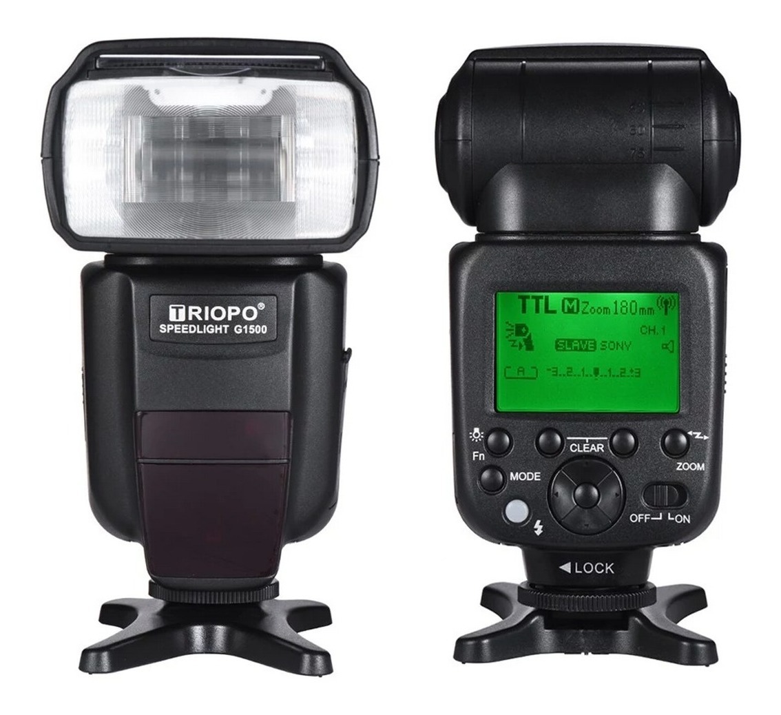 Flash Ttl Triopo G1500s P/ Sony Zapata Multinterfaz Ng58 Hss