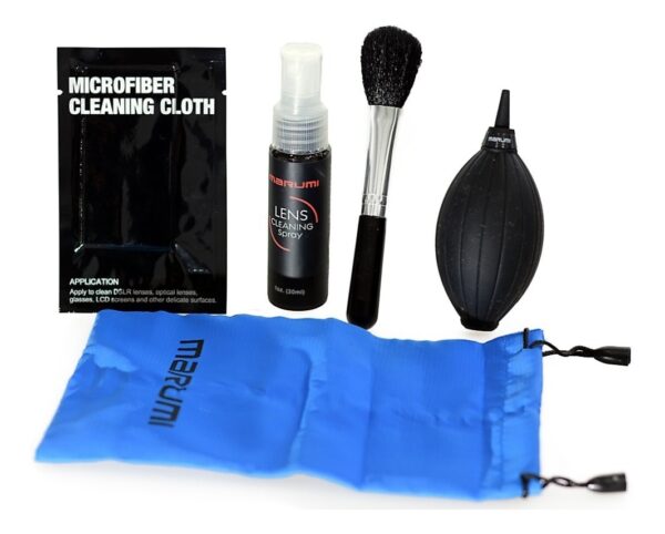 Set Limp P/ Camara Filtro Cepillo Paño Spray Soplador Marumi