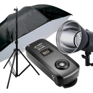 Kit Flash Estudio 200w Sombrilla 140cm Pie Newborn Visico