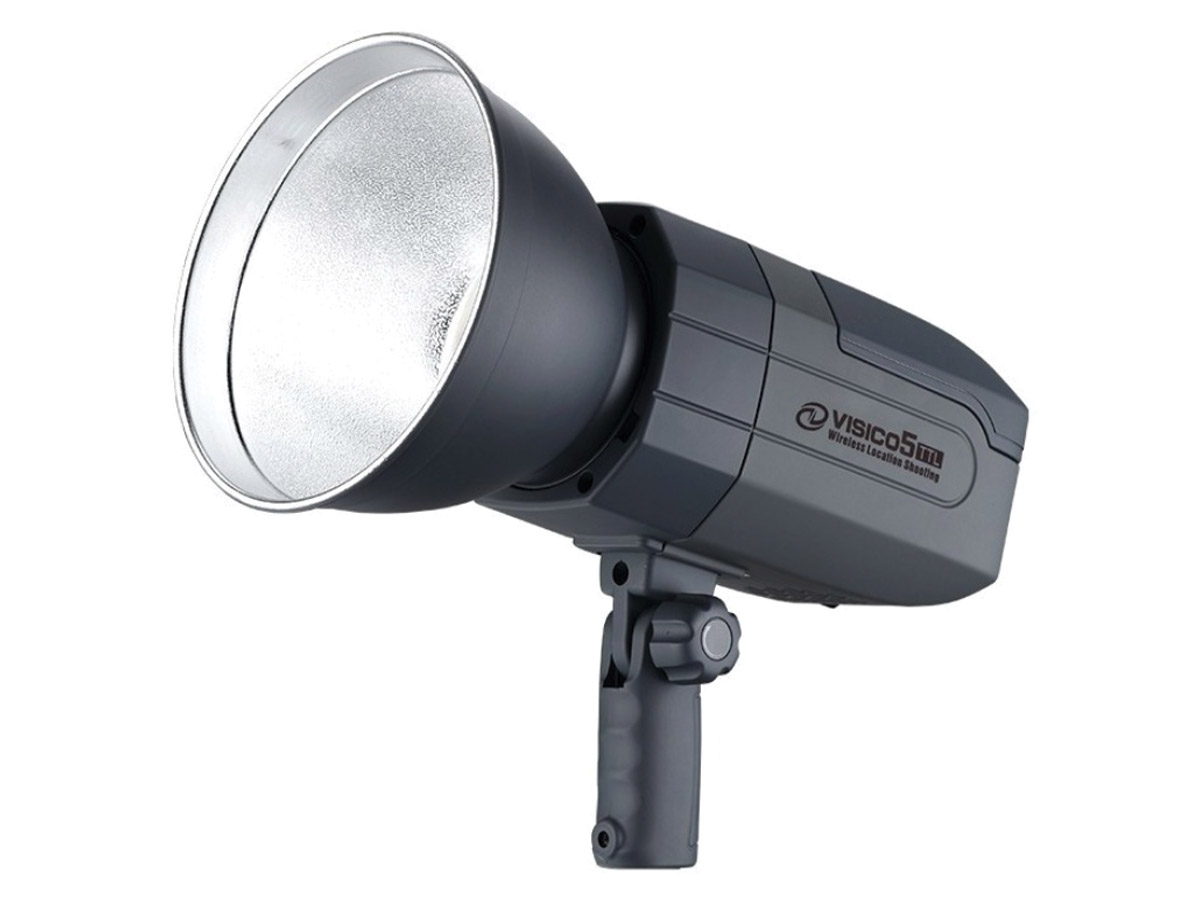 Flash de estudio Visico 5 de 400 W a batería con TTL y HSS – vista detalle