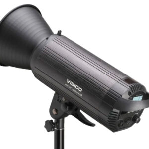 Flash Visico VC-1000HH Plus 1000W visto de frente con reflector.
