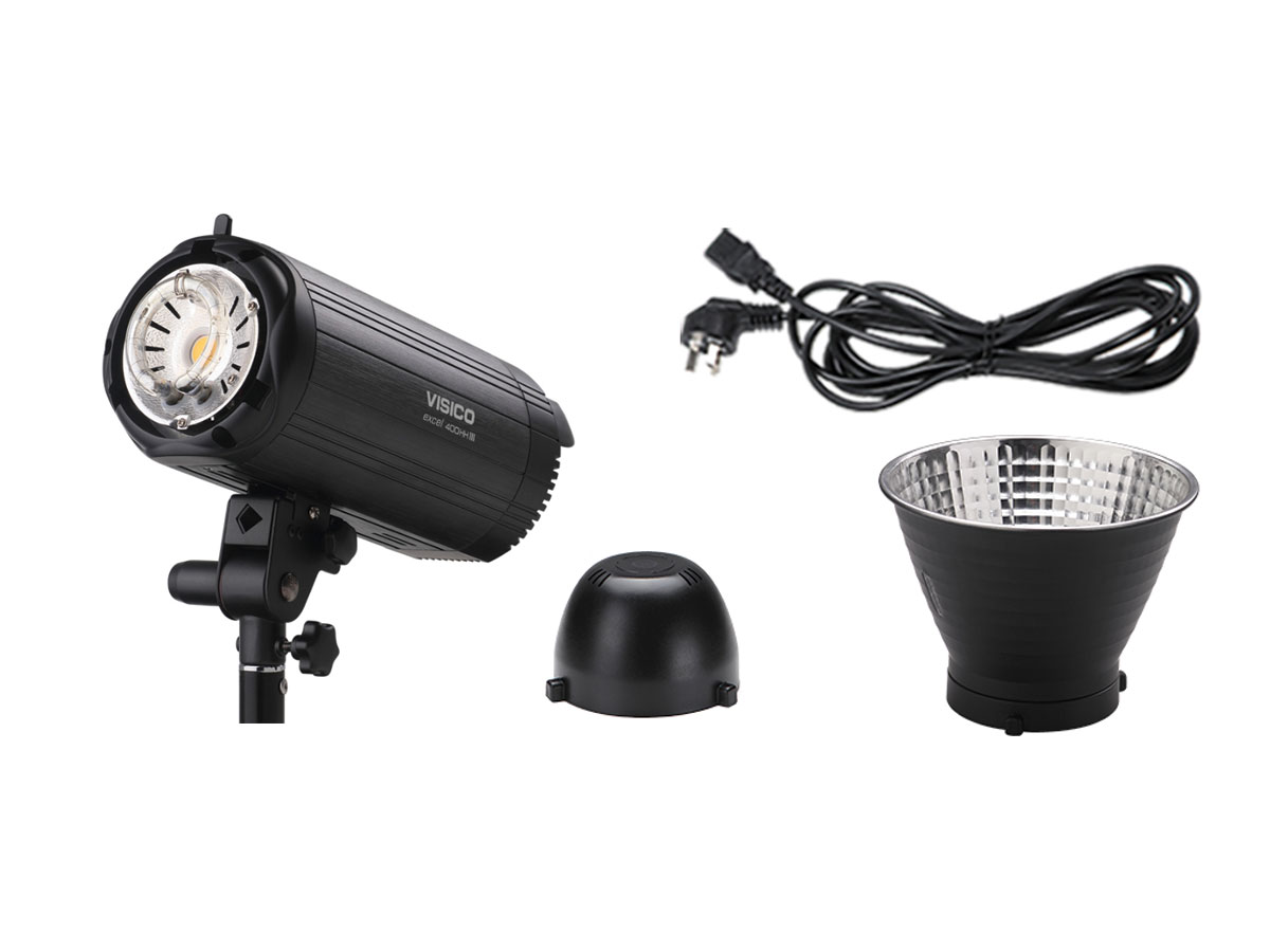 Detalle de la lámpara y luz LED de modelado del flash VC-600HH III Plus.