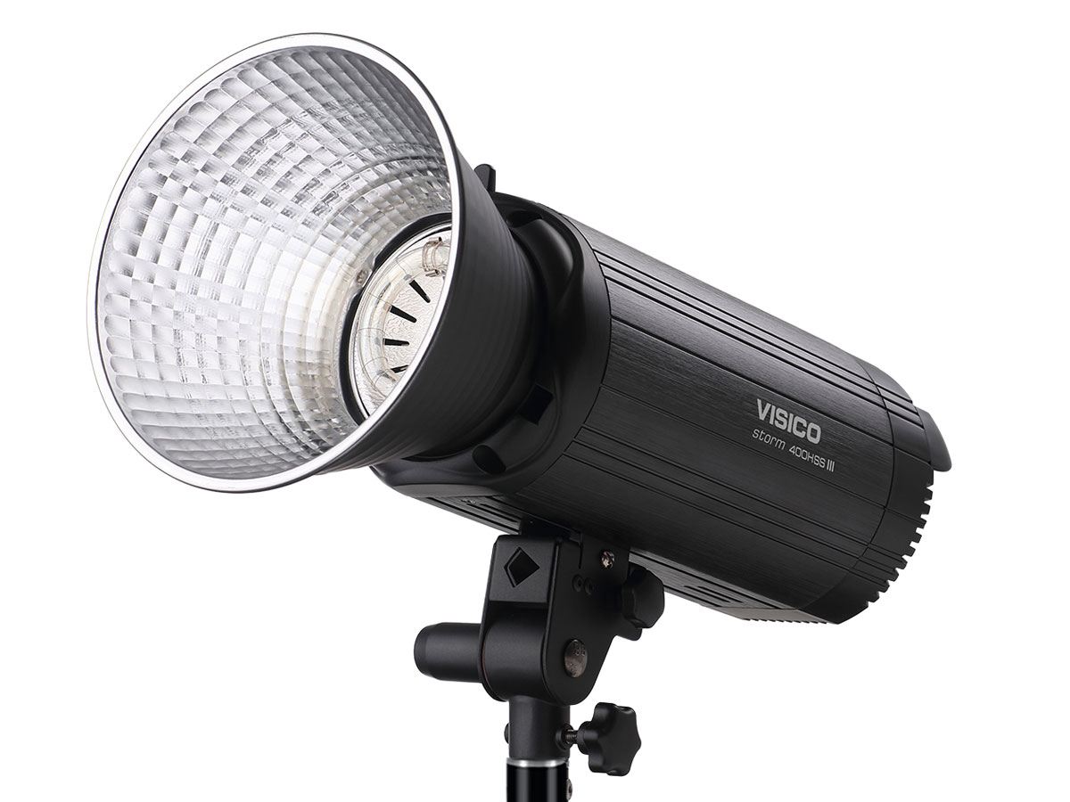 Flash de estudio Visico VC-400HSS III Plus de 400W con HSS vista frontal