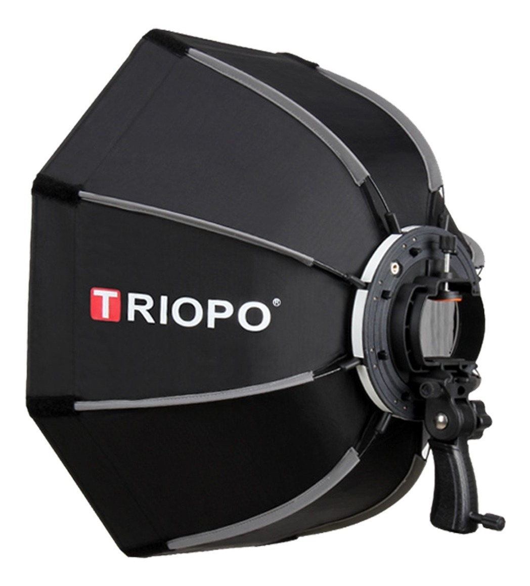 Kit Flash Nikon Triopo 982iii Emisor Ttl G1 Pie Octo Soft Box 90cm - Imagen 2