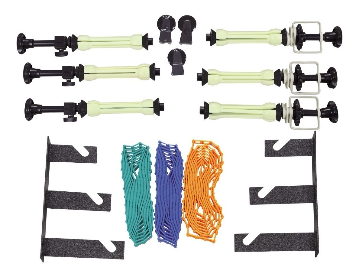 Soporte P/ 3 Fondos Con Cadenas Ganchos Mensula Visico - Imagen 3