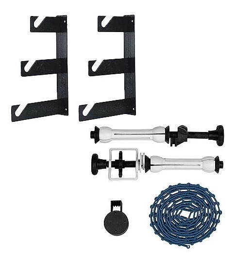 Soporte P/ 3 Fondos Con Cadenas Ganchos Mensula Visico - Imagen 5