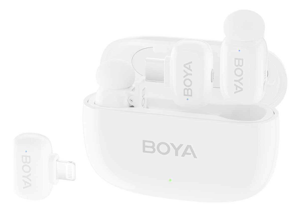 Kit 2 Microfonos 2.4ghz Boya Mini-13 Blanco Lightning Usb-c - Imagen 2