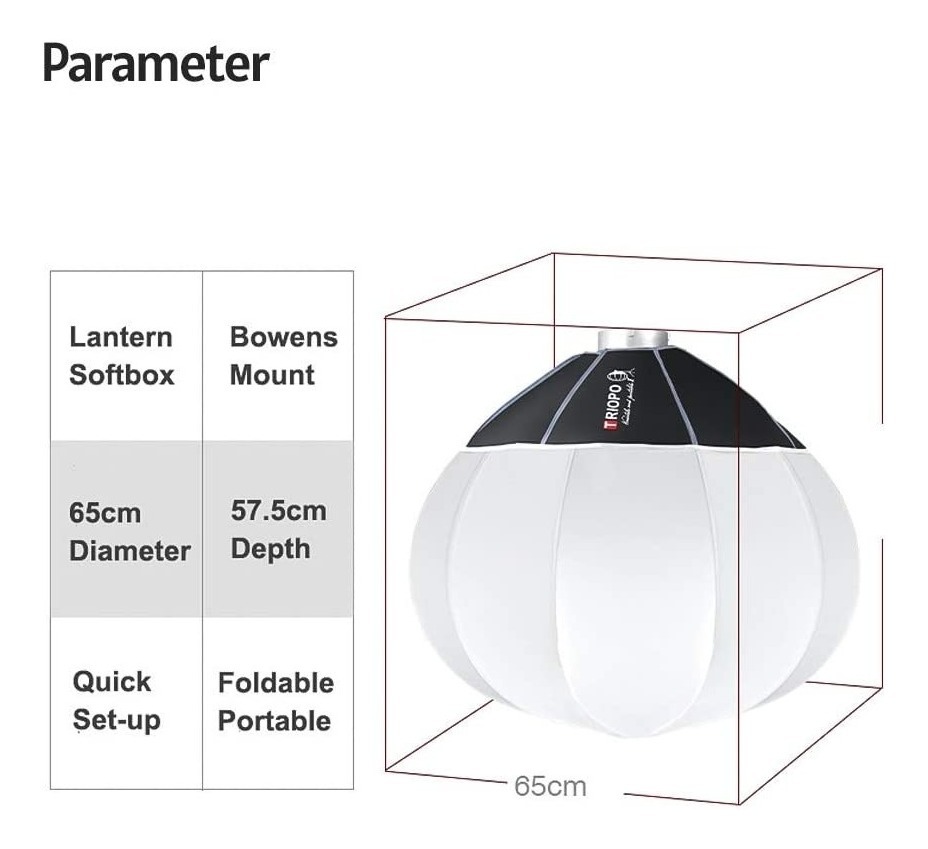 Soft Box Difusor Linterna Triopo Lantern Kq85 85cm P/ Bowens - Imagen 2