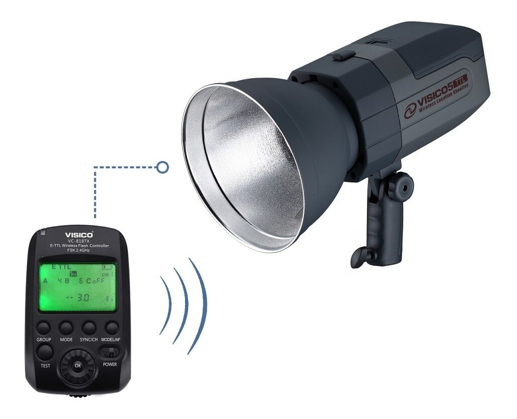 Flash Estudio Ttl Hss Visico5 Bat. Radio P/ Canon