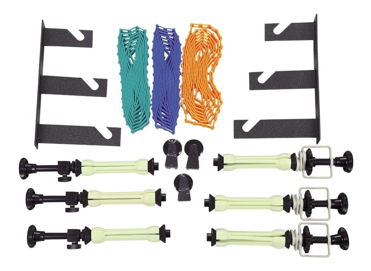 Soporte P/ 3 Fondos Con Cadenas Ganchos Mensula Visico - Imagen 4