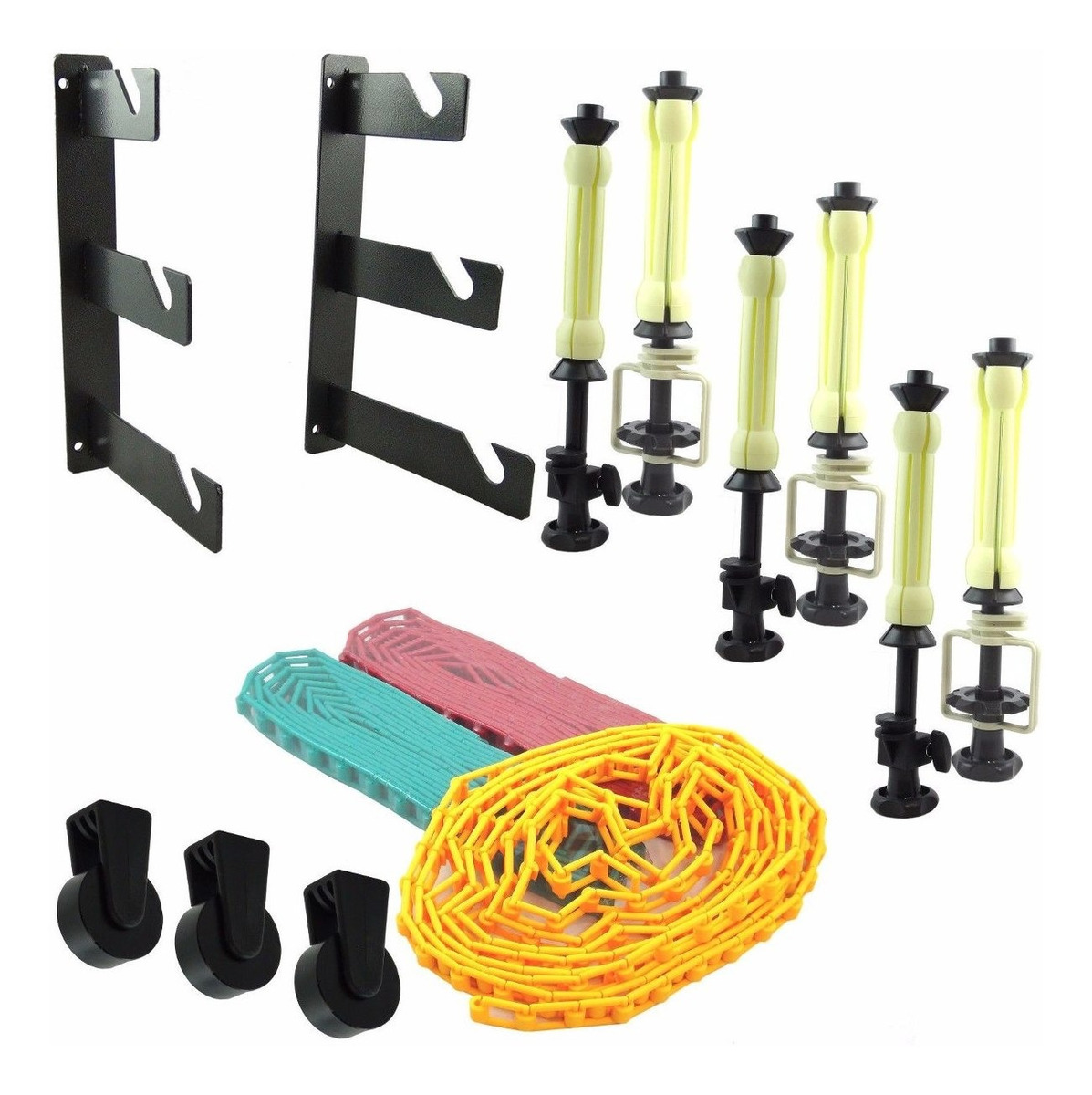 Soporte P/ 3 Fondos Con Cadenas Ganchos Mensula Visico - Imagen 2