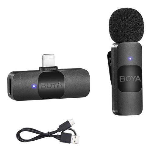 Boya By-v1 Microfono De Solapa Inalambrico Para iPhone 14-7 Microfono Lavalier Microfono Podcast Microfonos Inalambricos Profesionales Color Negro