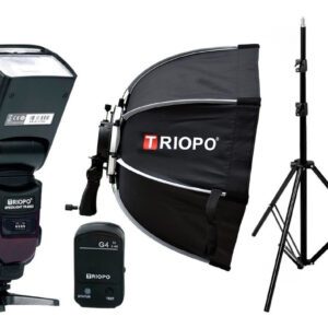Kit Flash Triopo 950ii Disparador Columna Octo Soft Box 90cm