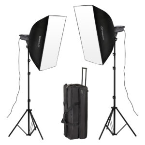 Kit 2 Flash Estudio 300w Visico VE300II Soft Box Bolso Emisor Vc801
