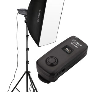 Kit Flash Estudio Ve300 + Softbox 50x70 + Pie 247cm + Emisor