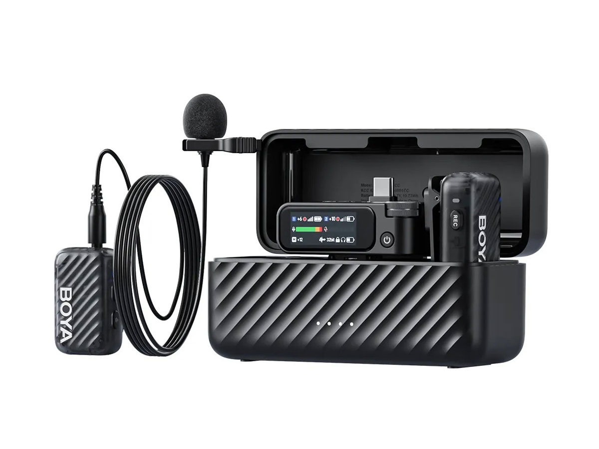 Micrófono inalámbrico BOYA BOYAMIC 2 con grabación interna de 8 GB y estuche de carga