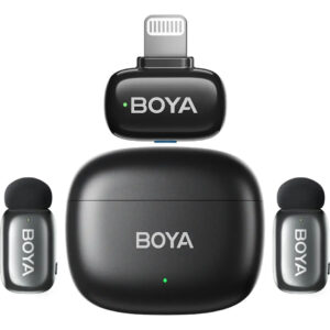 Kit De Micrófonos Corbateros Boya Mini 2 Lightning + USB-C